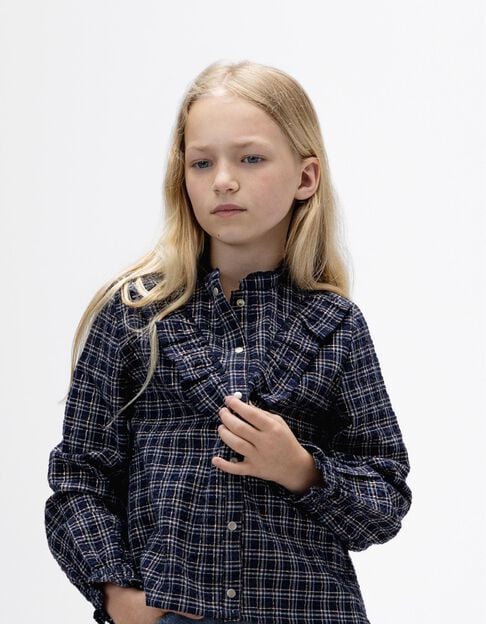 Overhemd marine ruiten babymeisjes - IKKS