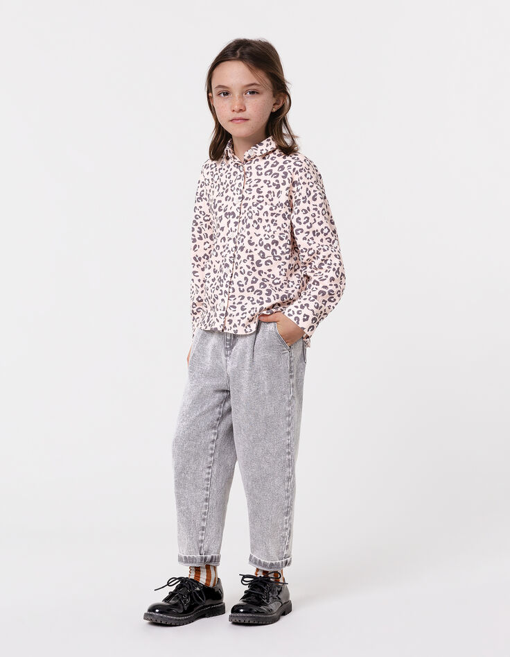 BALLOON jeans grey rhinestone button for girl-2