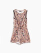 Combi short rose poudré imprimé cachemire fille-1