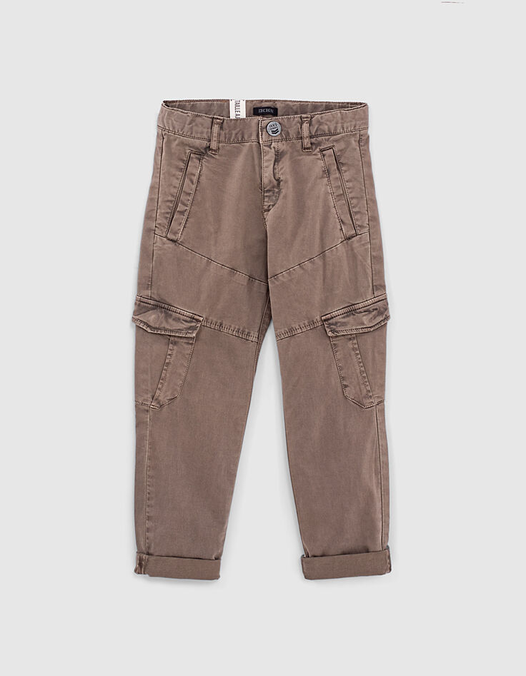 Boys&rsquo; dark khaki combat trousers-1
