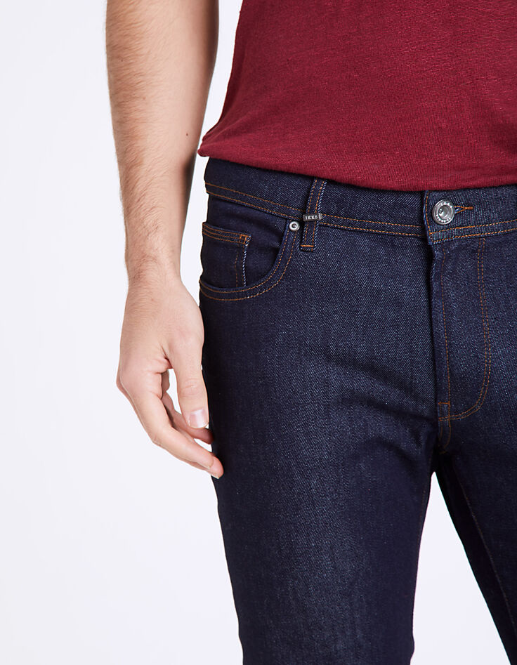 Marineblauwe ongewassen slim jeans Heren-2