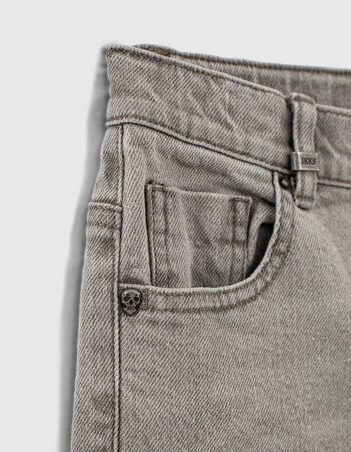Tapered grey bleached jeans jongens - IKKS