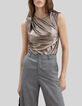 Pure Edition-Top gold drap&eacute; maille lurex Femme-2
