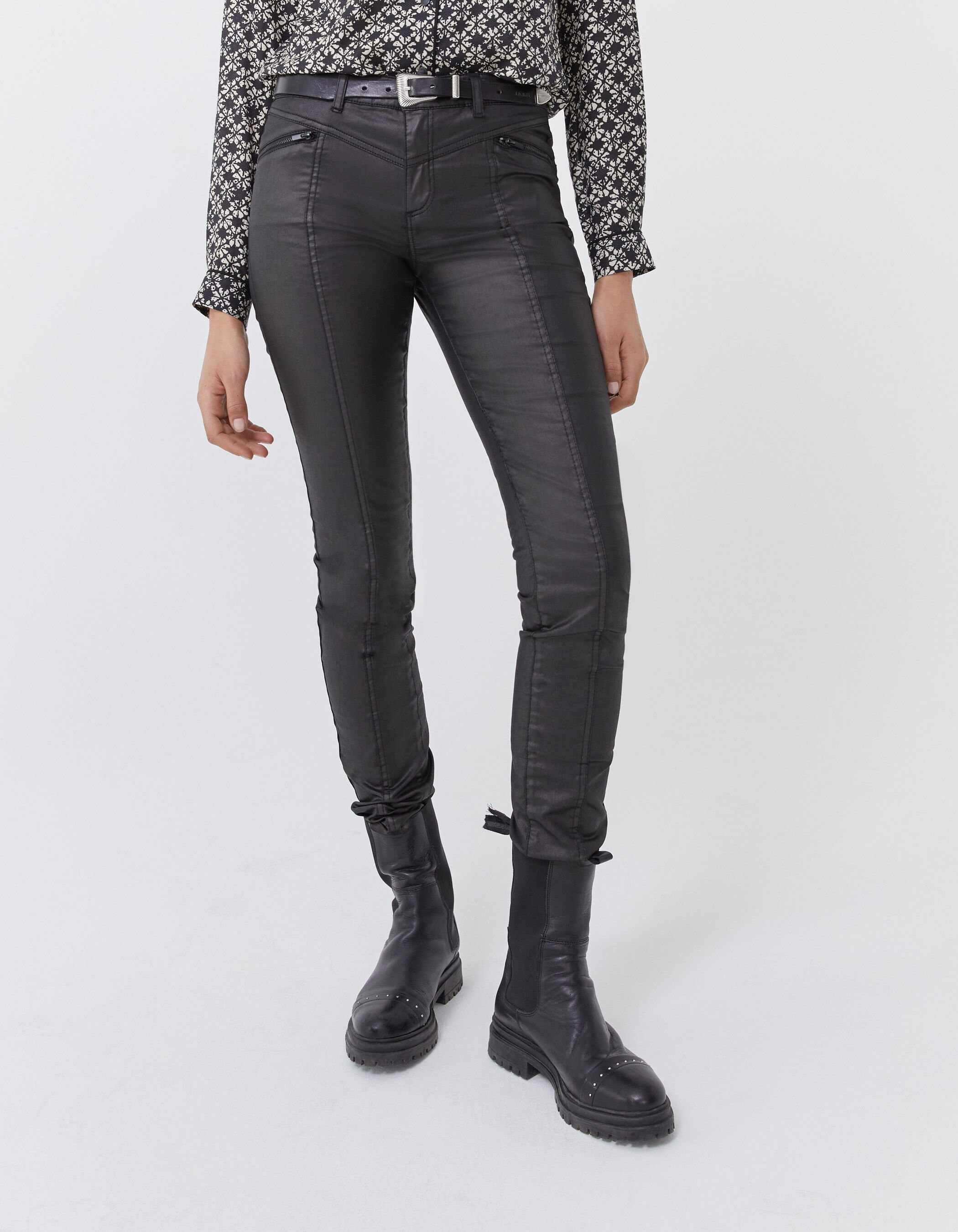 Jean noir huilé femme discount