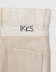 Boys&rsquo; ivory denim Bermudas with embroidery and patches-6