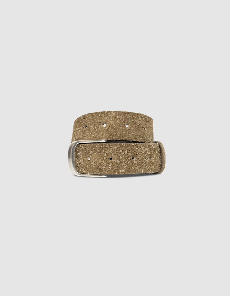 Women’s khaki flannel-style suede belt-1 Women’s khaki flannel-style suede belt-1