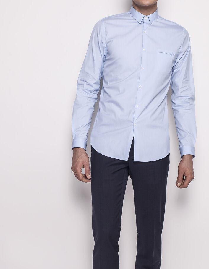 Chemise Homme IKKS MEN à Carreaux Gris-bleu - Coupe Slim Fit - Neuf Avec étiquettes
