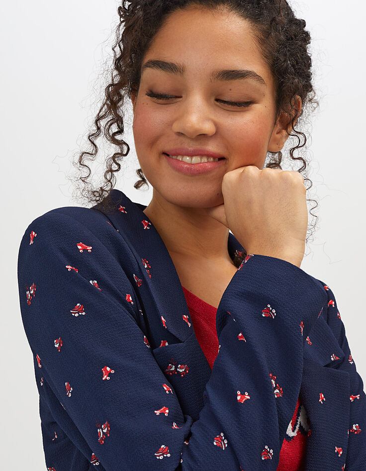 I.Code navy skate print suit jacket-5