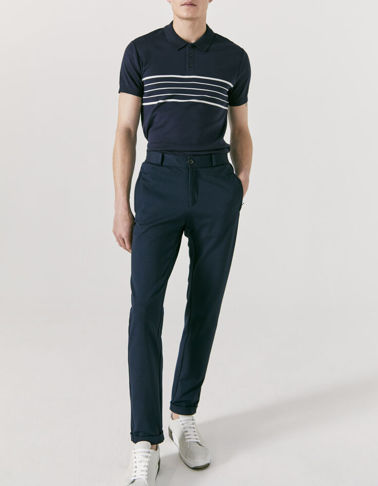 Herren-Poloshirt, Marineblau, weiß gestreift, Matrosenlook-6
