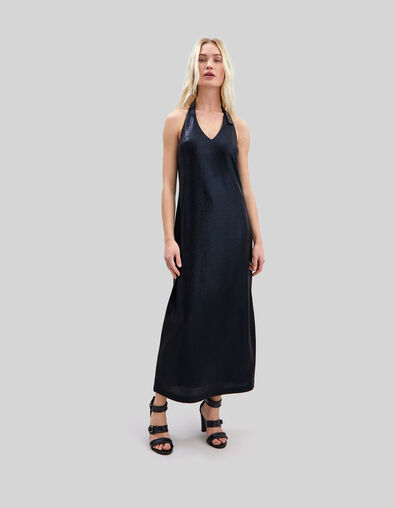 Lange jurk Pure Edition zwarte lurex blote rug Dames - IKKS