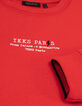 Sudadera de niño de forro polar rojo con mensaje bordado-6