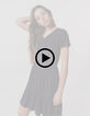 Robe noire jacquard gaufré fille-11