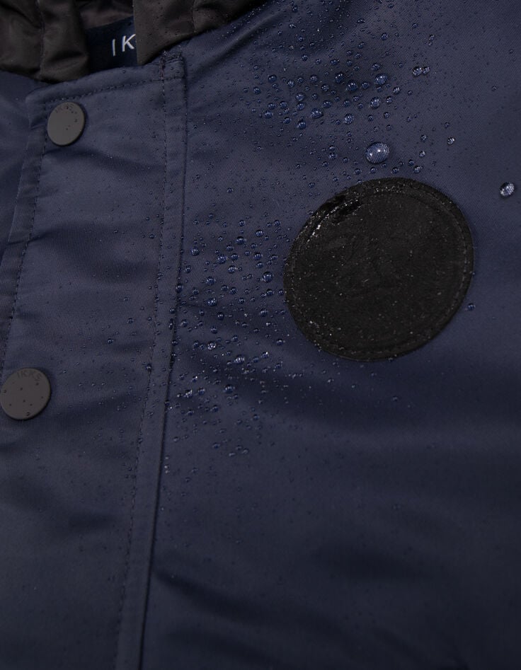 Blouson marine capuche et manches noires garçon-8