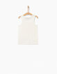 Pull 2 en 1 blanc cassé avec débardeur fille-5