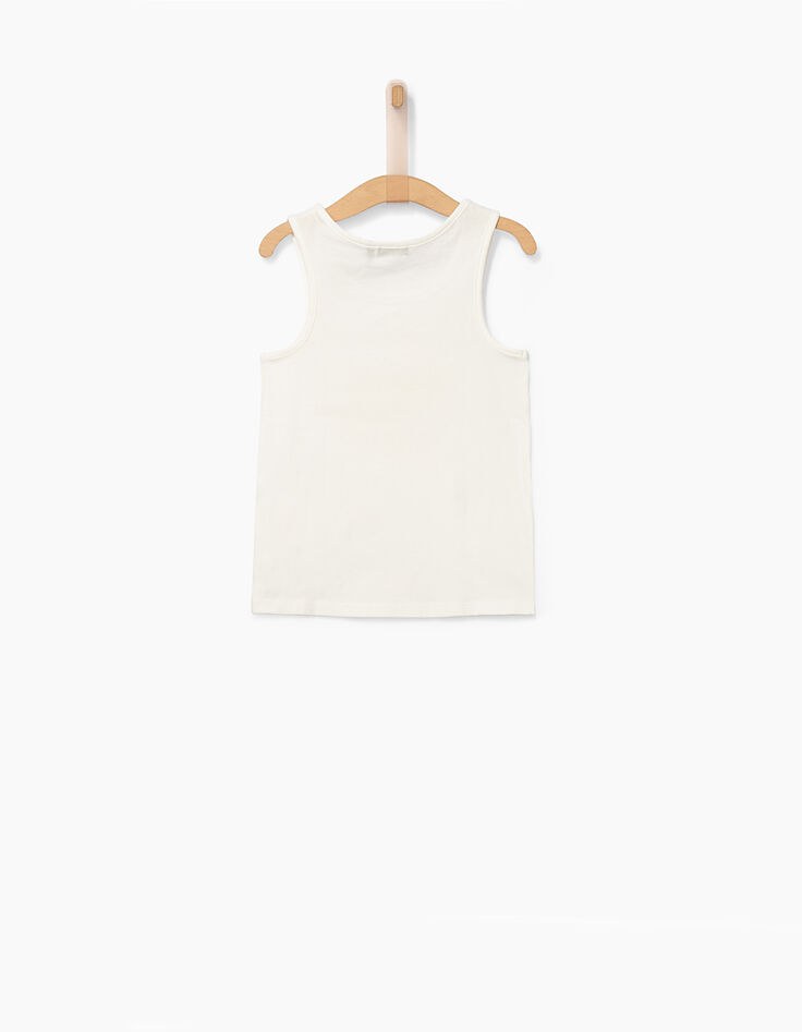 Pull 2 en 1 blanc cassé avec débardeur fille-5