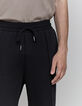 Jogpant noir molleton coutures devant Homme-4