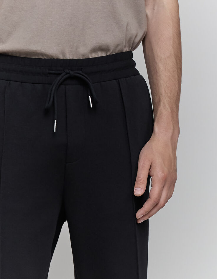 Jogpant noir molleton coutures devant Homme-4