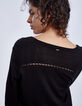 Cardigan court noir femme-4