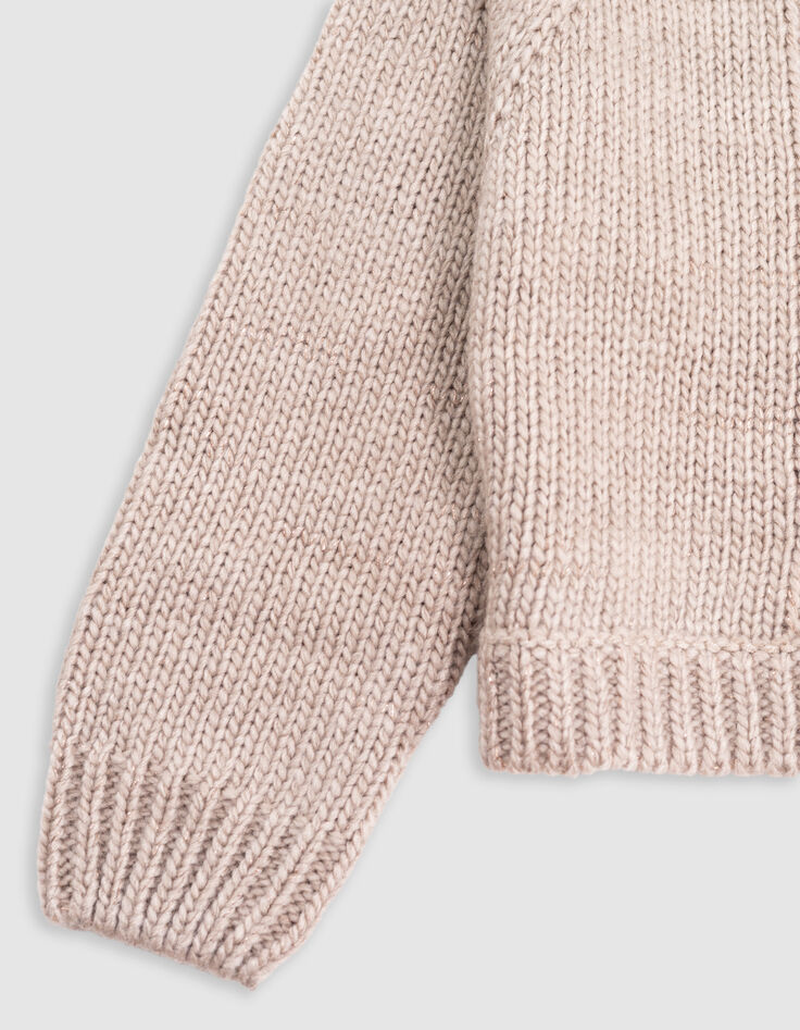 Jersey de punto calado beige de niña-4 Jersey de punto calado beige de niña-4