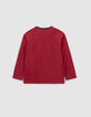 Jungen-T-Shirt bordeaux mit Ballmotiv aus Wendepailletten-4