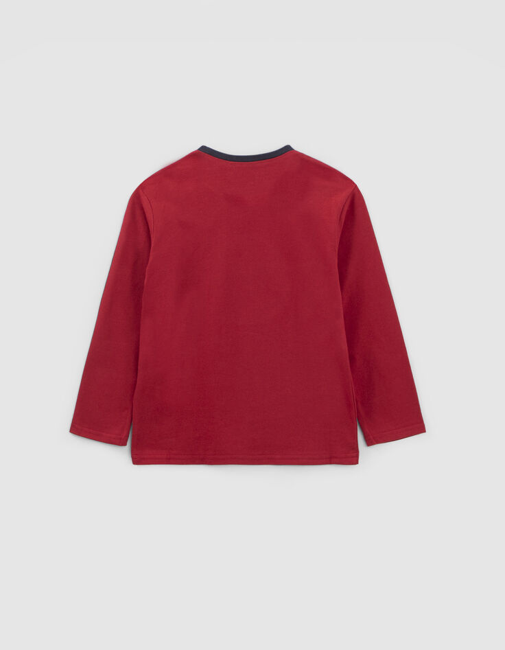 Jungen-T-Shirt bordeaux mit Ballmotiv aus Wendepailletten-4