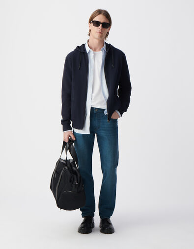 Cardigan marine reliefé à capuche Homme - IKKS
