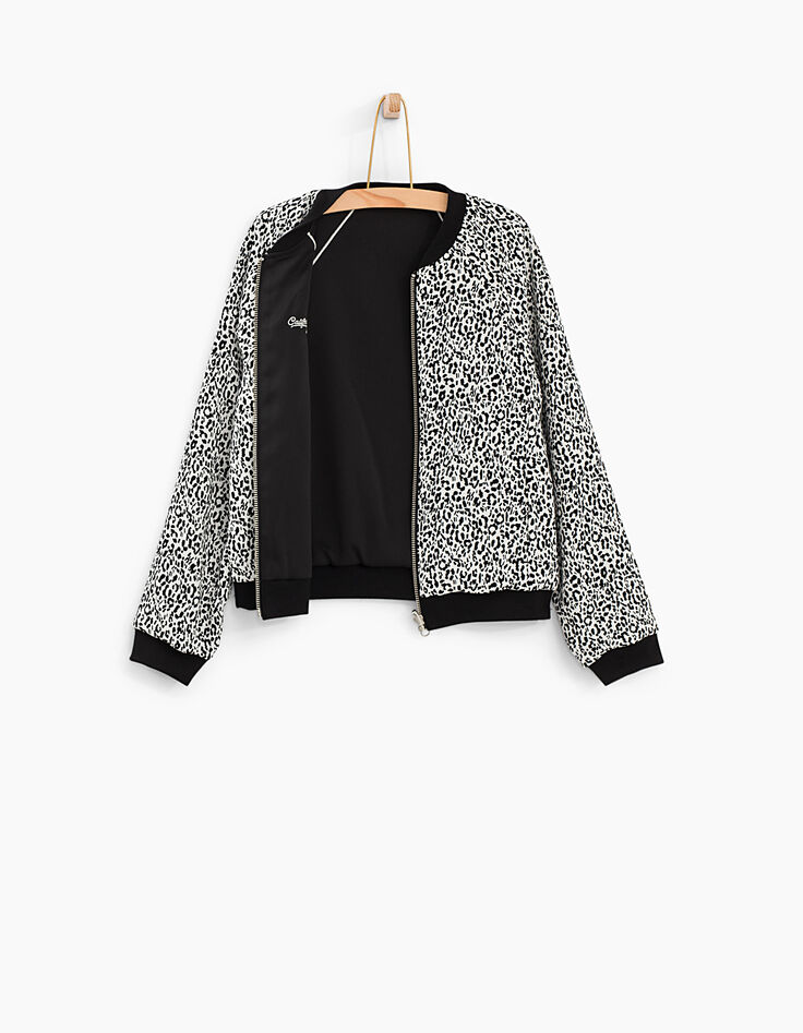 Bomber réversible imprimé léopard et noir fille-7 Bomber réversible imprimé léopard et noir fille-7