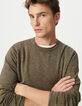 Pull kaki tricot mouliné Homme-4