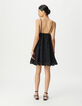 Women's black embroidery anglaise strapless dress-3