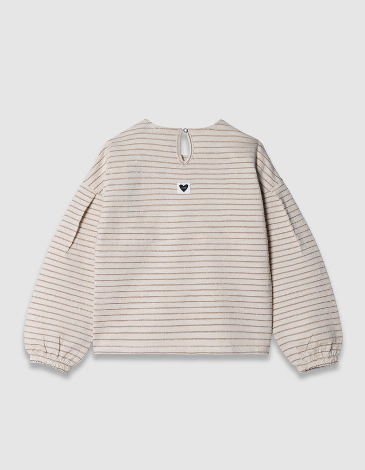 Ecru matrozenshirt gouden strepen meisjes-5