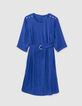 Women’s blue skull motif jacquard dress-6