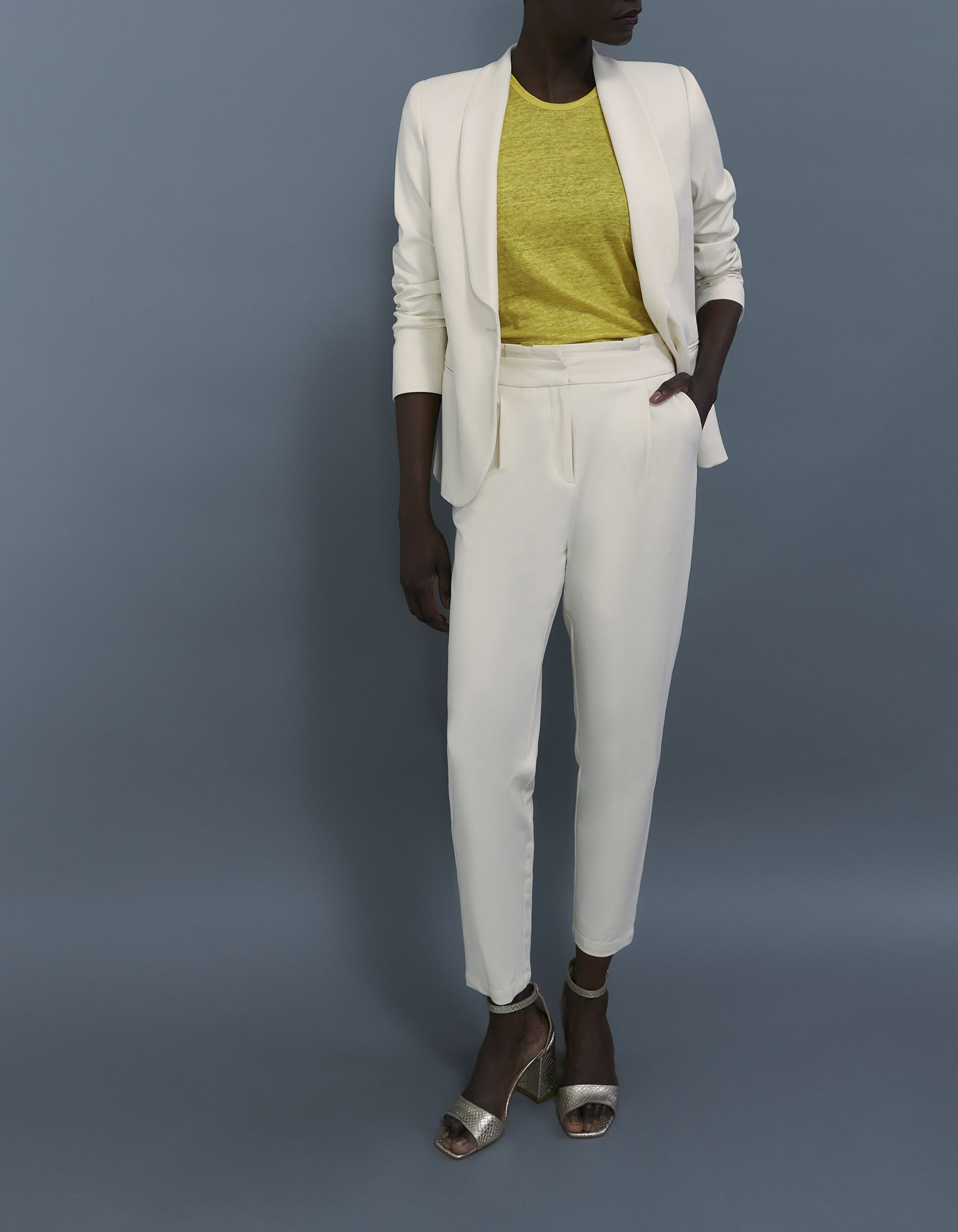 Pantalon large ecru femme new arrivals