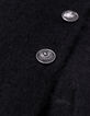 Echarpe noire 3 boutons Femme-5