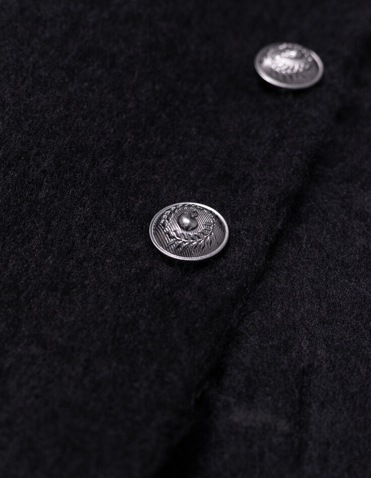 Echarpe noire 3 boutons Femme-5
