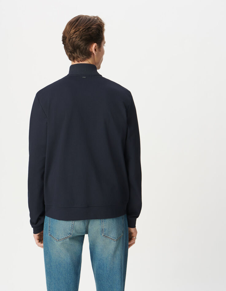 C&aacute;rdigan cremallera azul marino cuello teddy hombre-2