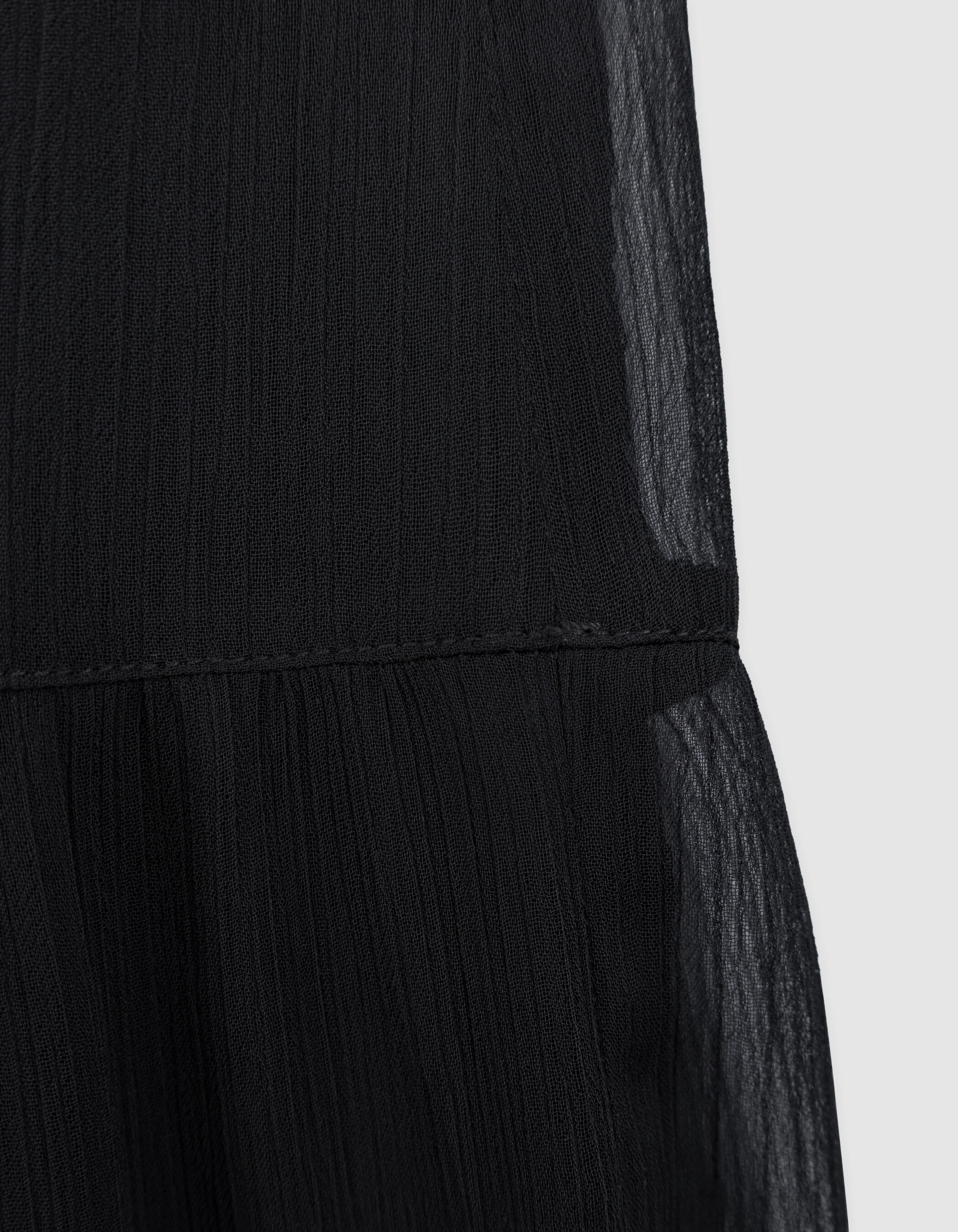 Women s long black crepe veil skirt IKKS