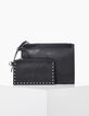 El dúo de bolsas de cuero negro visual de la mujer flash-2