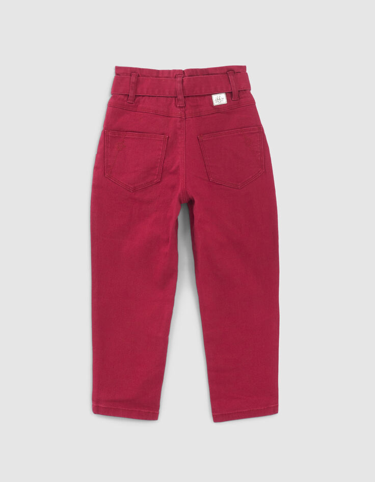 Girls’ burgundy BALLOON jeans-3