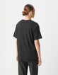 Tee-shirt gris coton bio visuel léopard  et message Femme-3