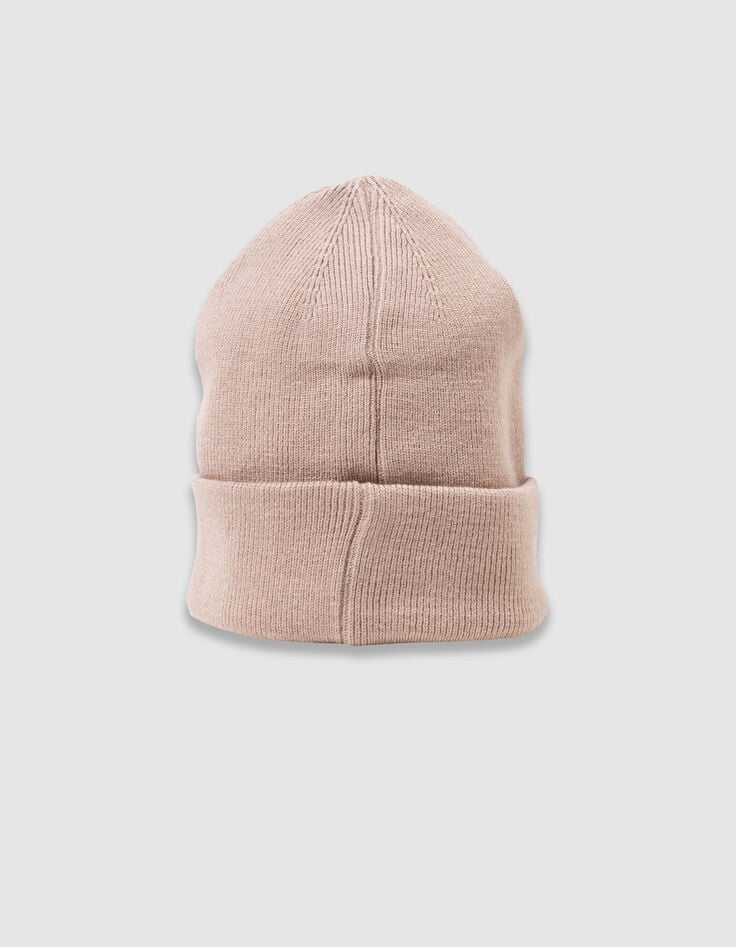Boy's beige knitted hat with lapels-3 Boy's beige knitted hat with lapels-3