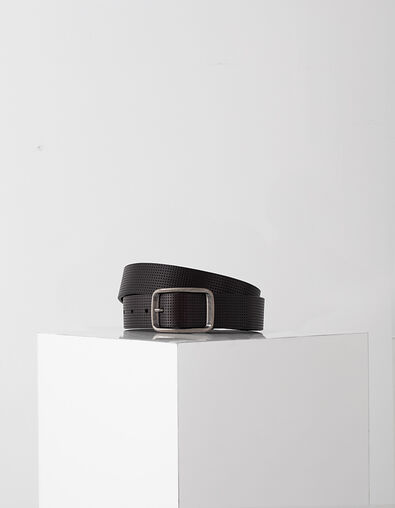 Men's chocolate leather belt - IKKS