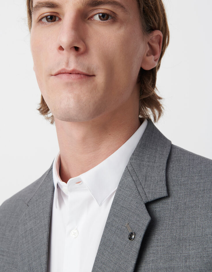 Grijze blazer gemengde wol Heren-4