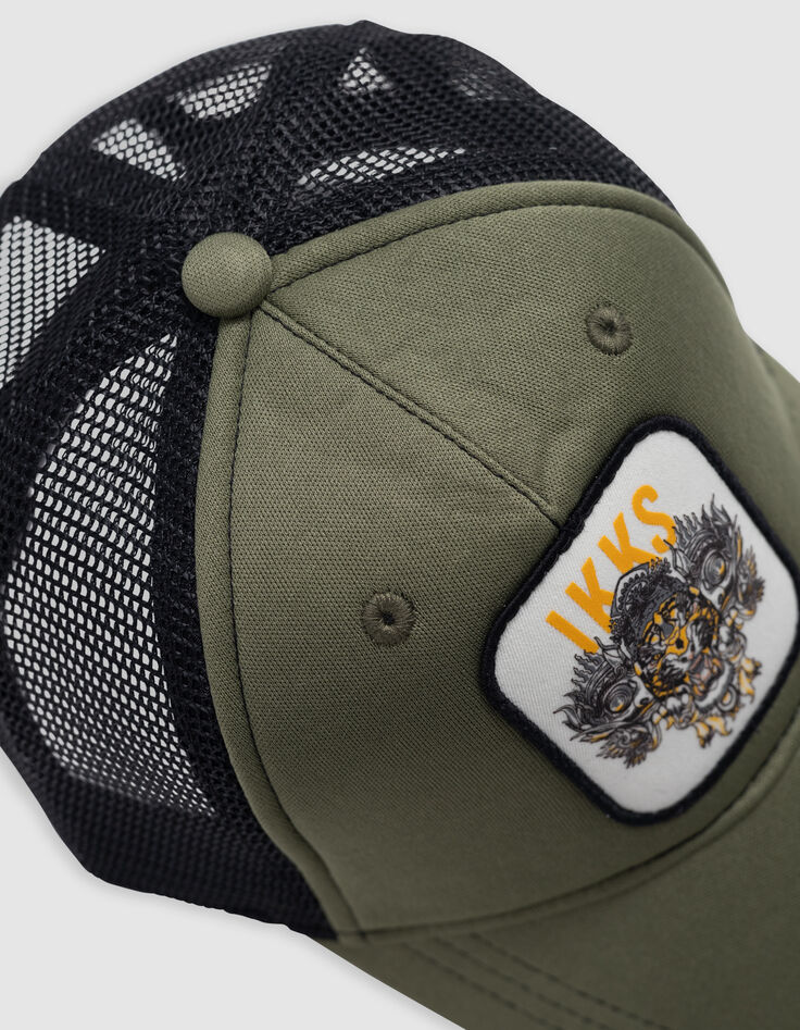 Casquette kaki et noire badge tigre garçon-8