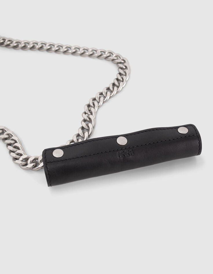 Damentasche THE 1 Rock aus schwarzem Leder mit Nieten Größe S-4