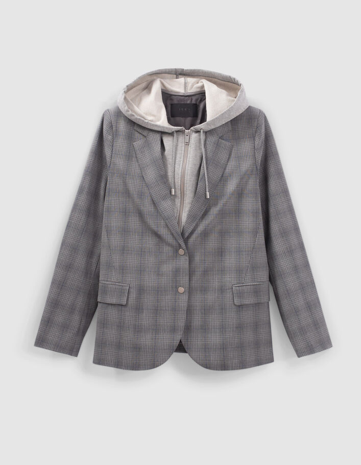 Women’s checked suit jacket with hooded facing-5