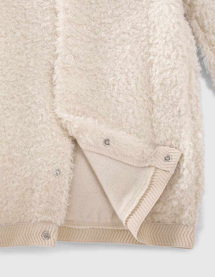 Ecru jurk Sherpa logo geborduurd babymeisjes-5
