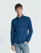 Chemise SLIM bleu denim en voile de coton bio Homme-2