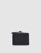 Marineblaues Damenkartenetui 1440 Flanell und Leder-2