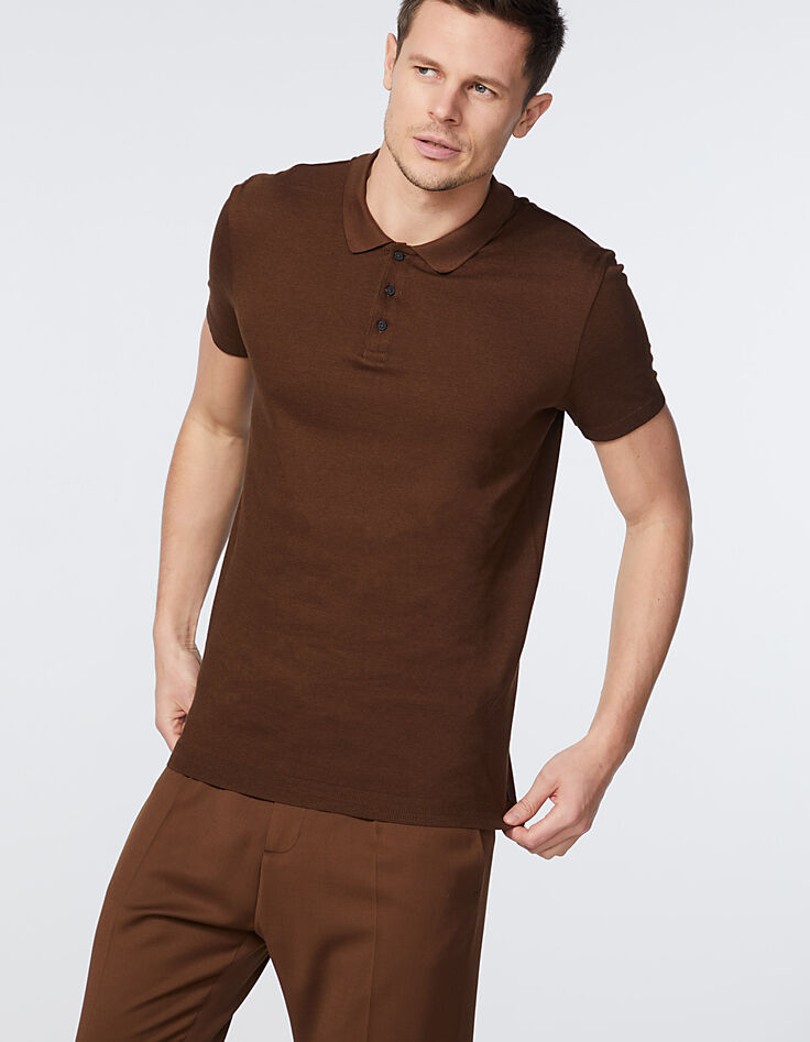 Polo moca algodón modal para hombre-6