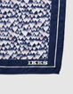 Foulard carré bleu imprimé coeurs rouges fille-4